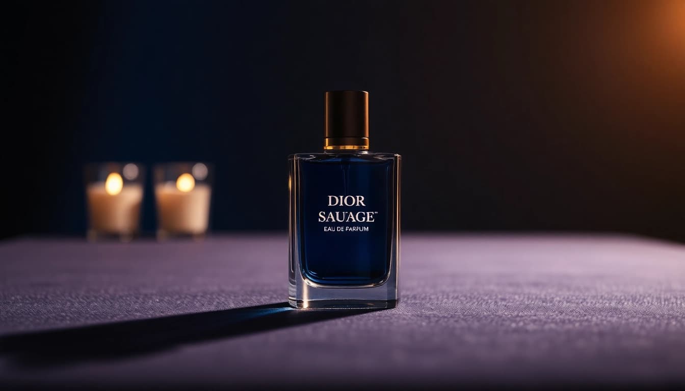 Admire the Dior Sauvage Eau de Parfum in a luxurious and elegant setting.