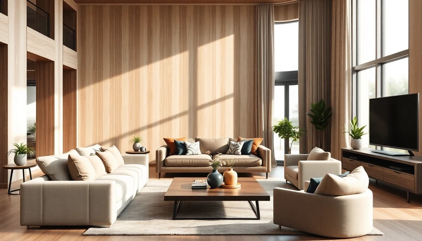 Transform your space with stylish wall panelling sheets that enhance modern living room aesthetics.