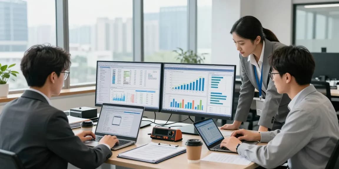 Tim auditor forensik aafikotajakarta.org menganalisis data keuangan di kantor modern.