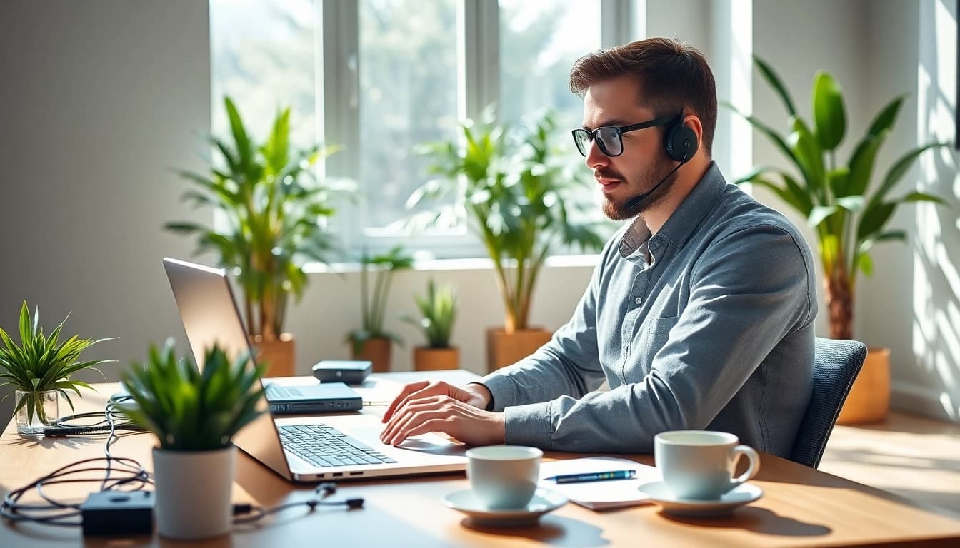 Enhance your Residential IT support with professional technician in home office.