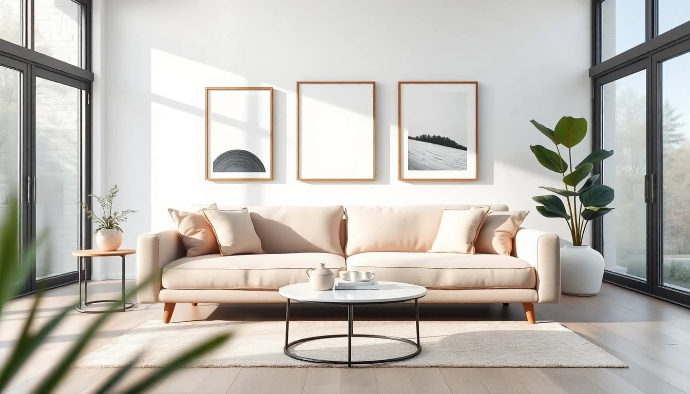 In a cozy living room, stylish sofa beds provide comfort and elegance for relaxation.