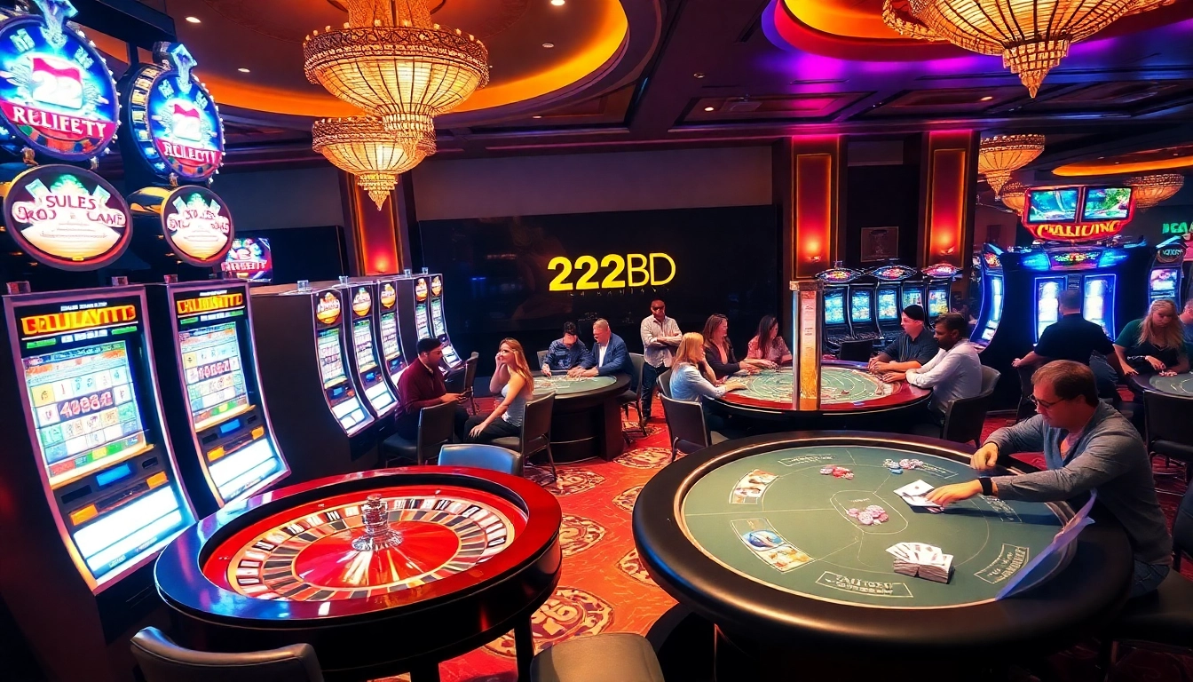 Engaged players enjoying the thrilling ambiance of 222BD casino gaming activities.