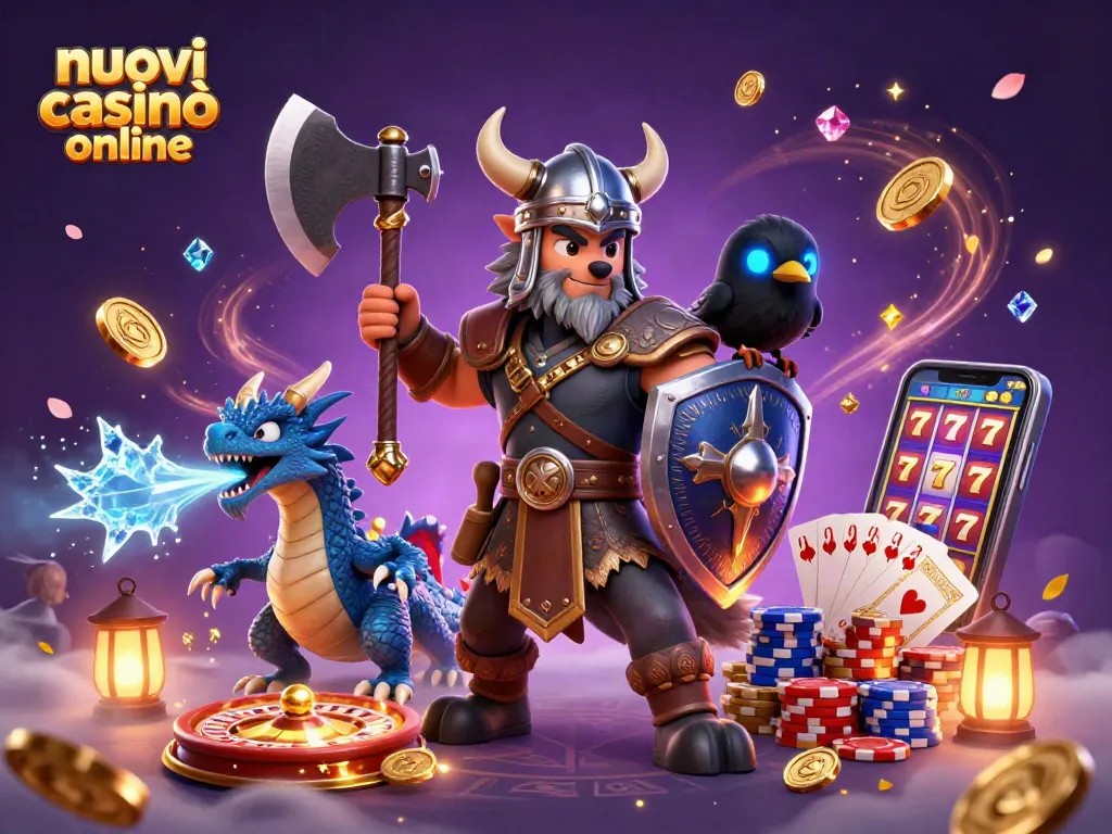 I nuovi casinò online presentano avventure emozionanti e premi in un'illustrazione vibrante e animata.