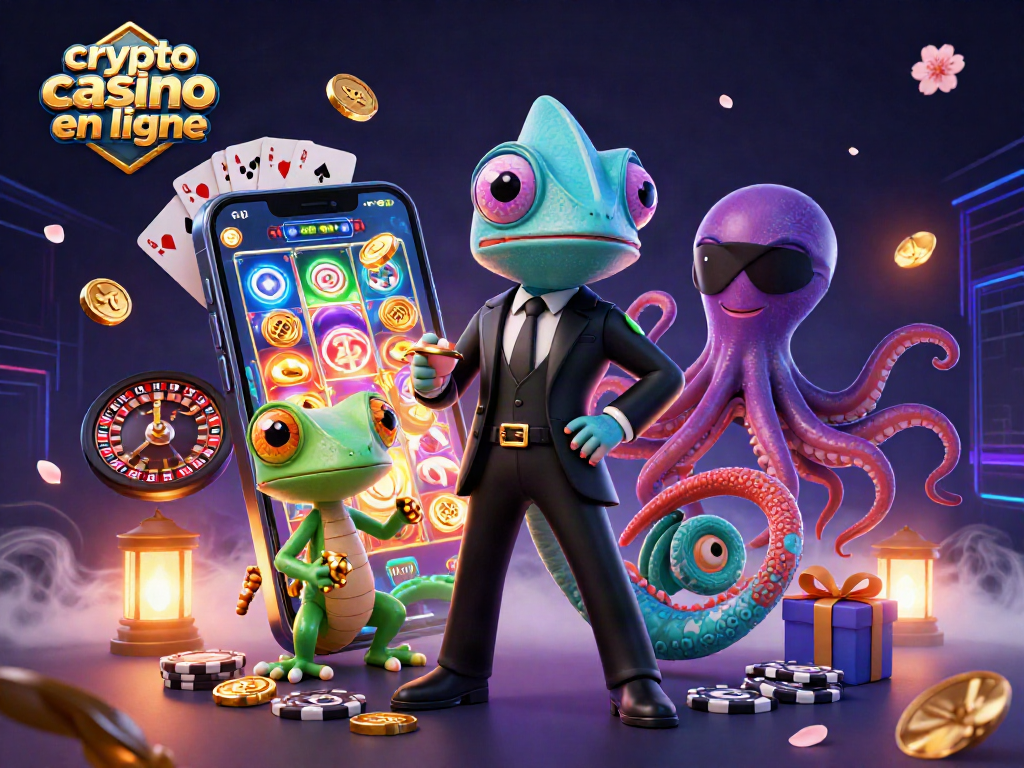Jouez dans un crypto casino en ligne légendaire avec des personnages dynamiques et des éléments de jeux de casino.