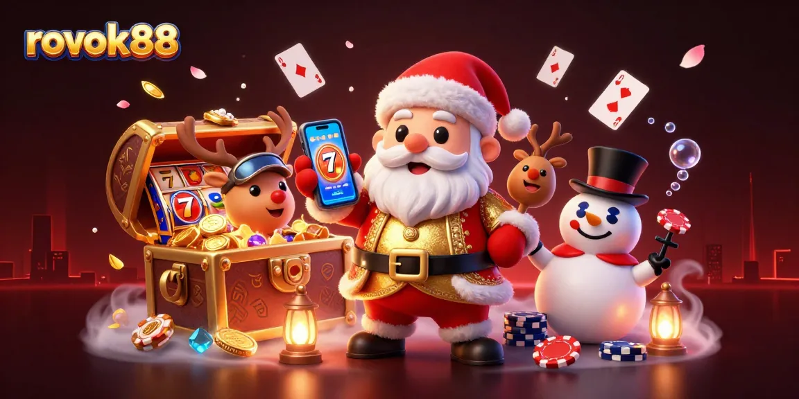 Engage with rokok88's thrilling gameplay featuring Santa's jackpot slots and festive casino vibes.