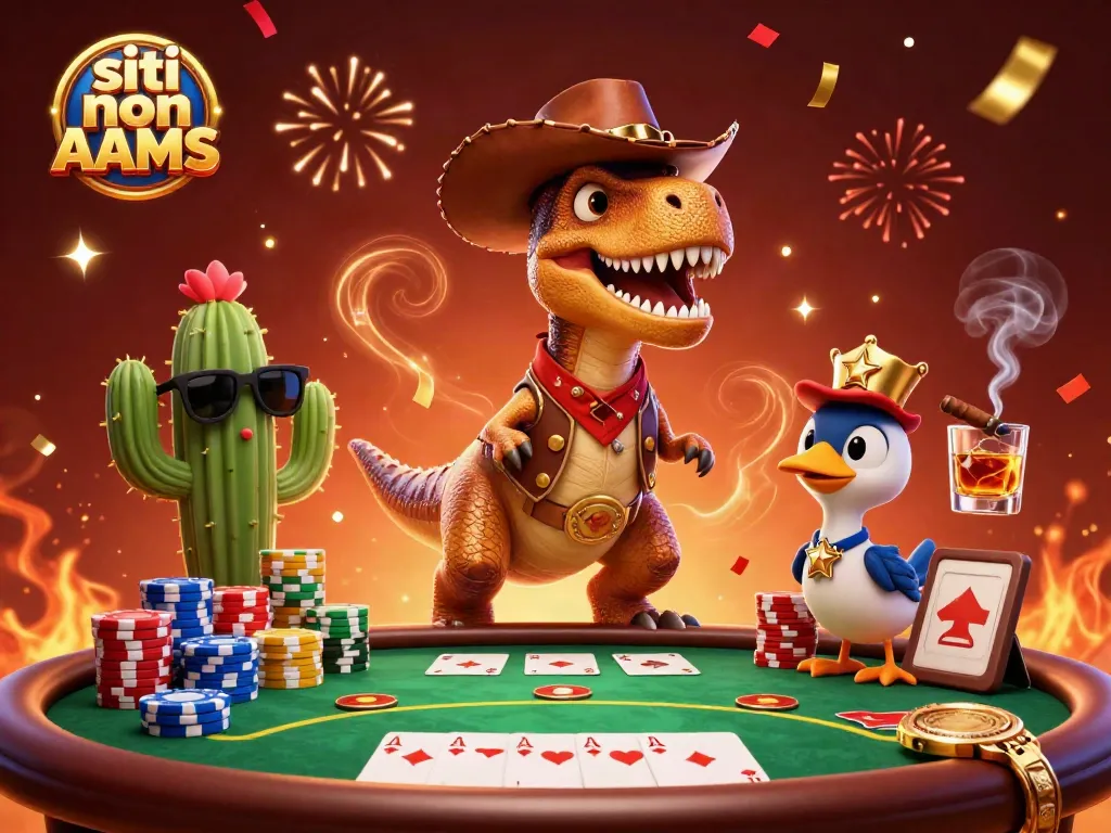 Il T-Rex cowboy e il suo gruppo dinamico nei migliori siti non AAMS per scommesse.