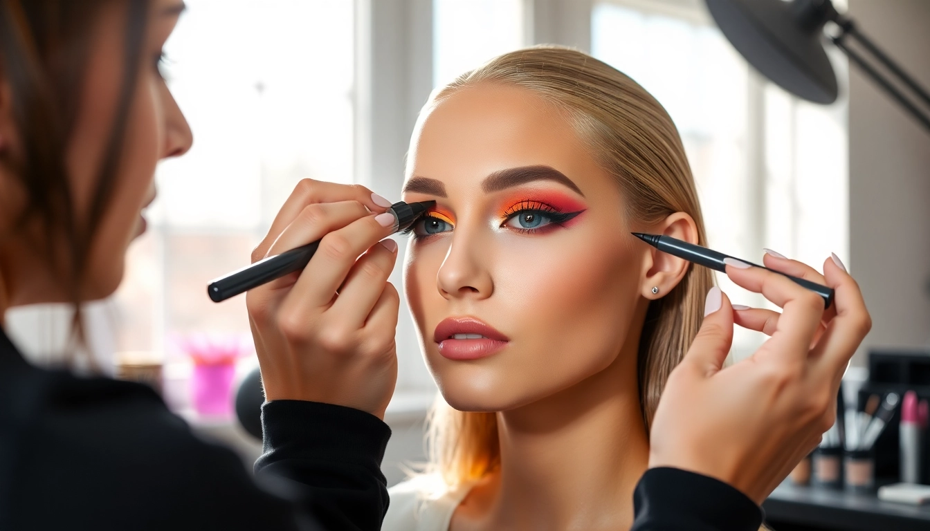 Applying a tattoo eyeliner pen flawlessly to create stunning eye makeup.