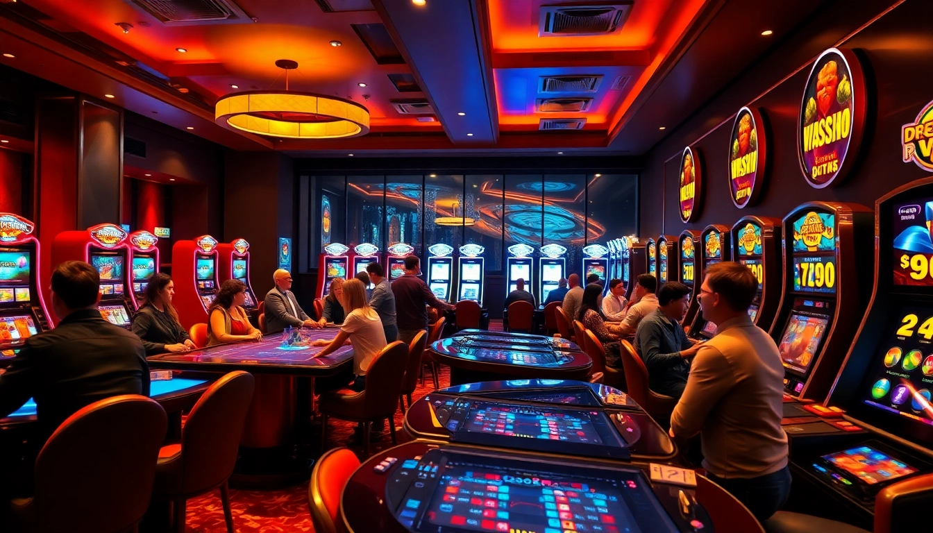 Engaged players enjoying the vibrant atmosphere at a Non gamstop Casino Uk.