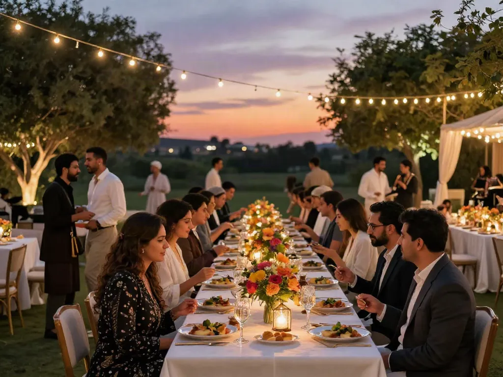 Outdoor event showcasing elegant decor and ambiance for event rental ksa.