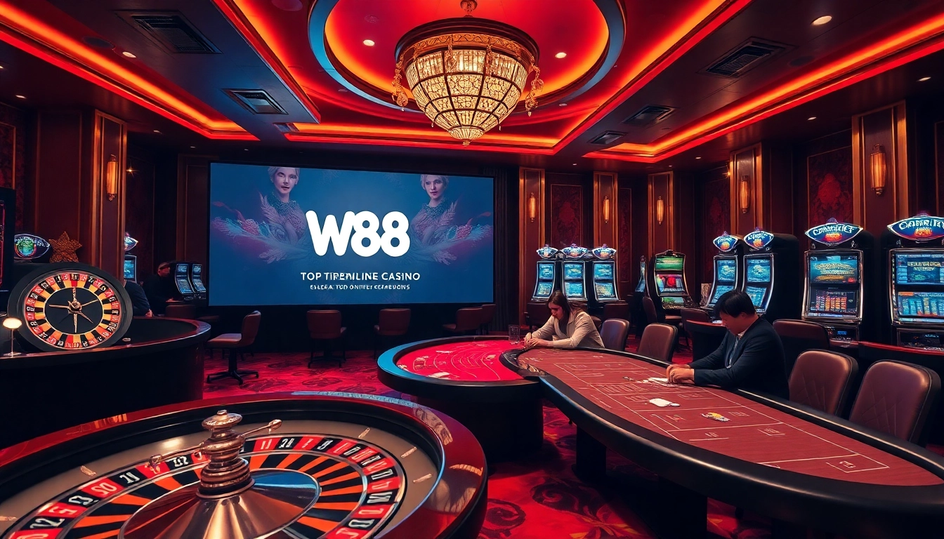 Experience the thrill of W88 casino with lively games, vibrant environment, and poker action.
