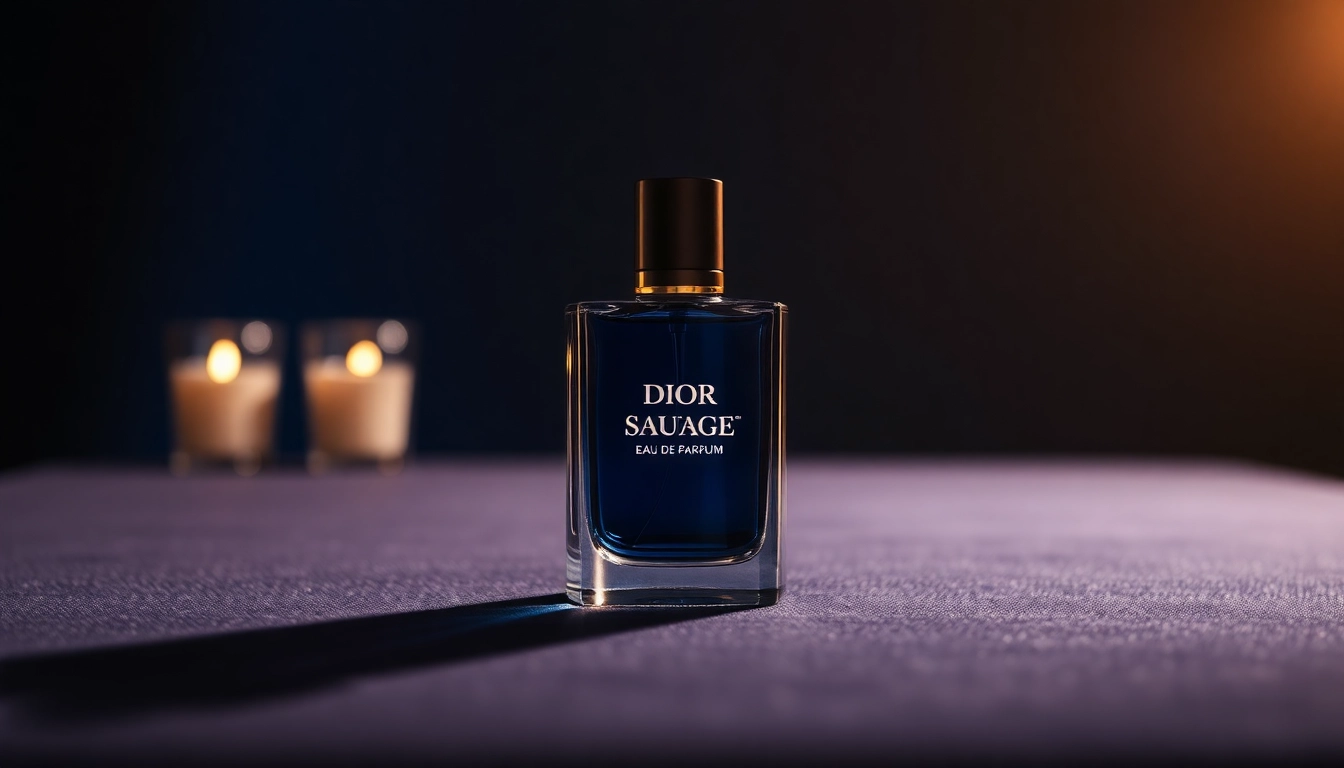 Admire the Dior Sauvage Eau de Parfum in a luxurious and elegant setting.