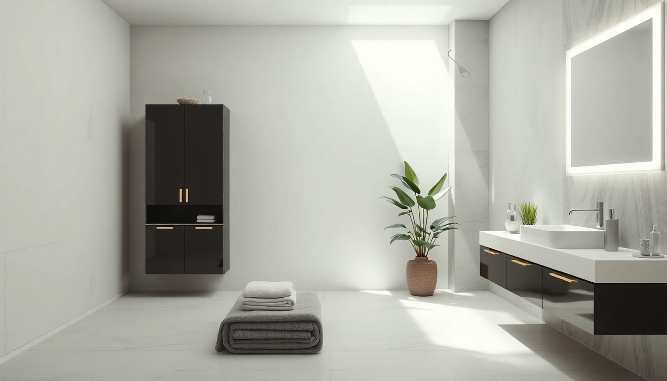 Showcasing elegant illuminated bathroom cabinets with modern design and bright ambiance.