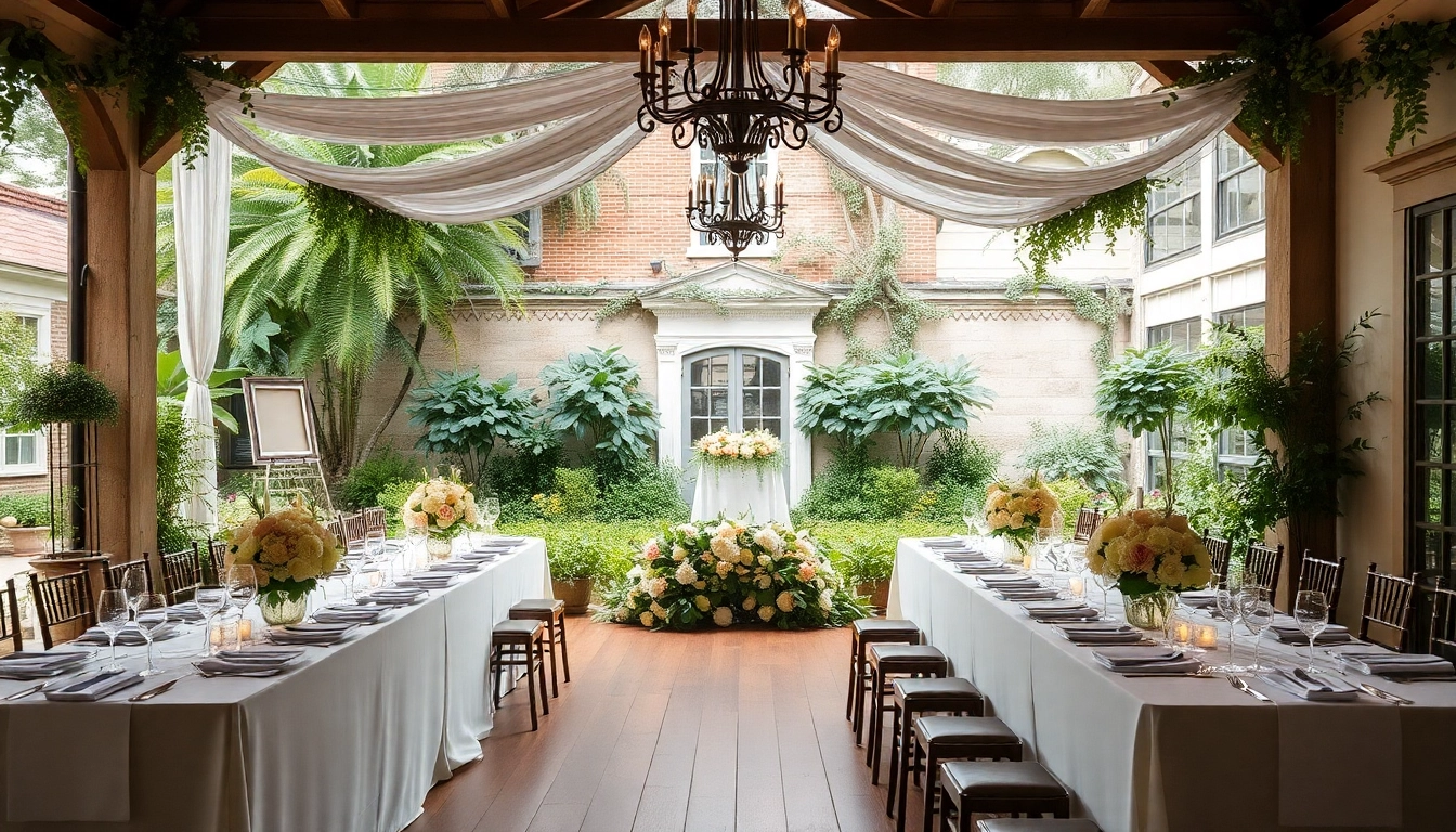 Stunning view of a Jacksonville Wedding Venue featuring elegant outdoor decor and lush greenery.