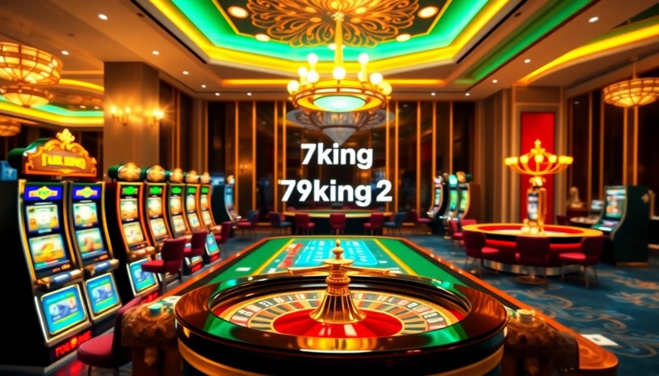 Players enjoying the thrill of games at 79king2 online casino, featuring vibrant tables and slot machines.