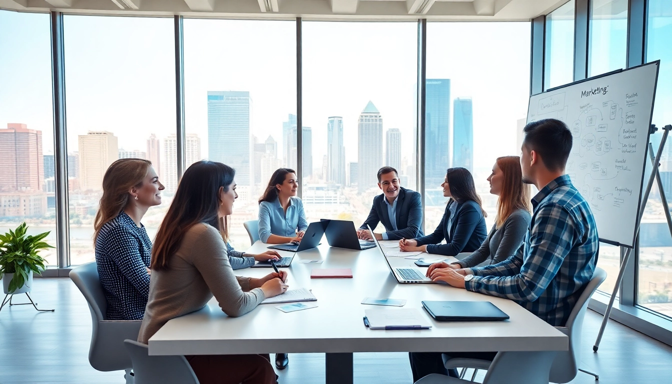 Explore online marketing edmonton concepts during a vibrant team meeting.