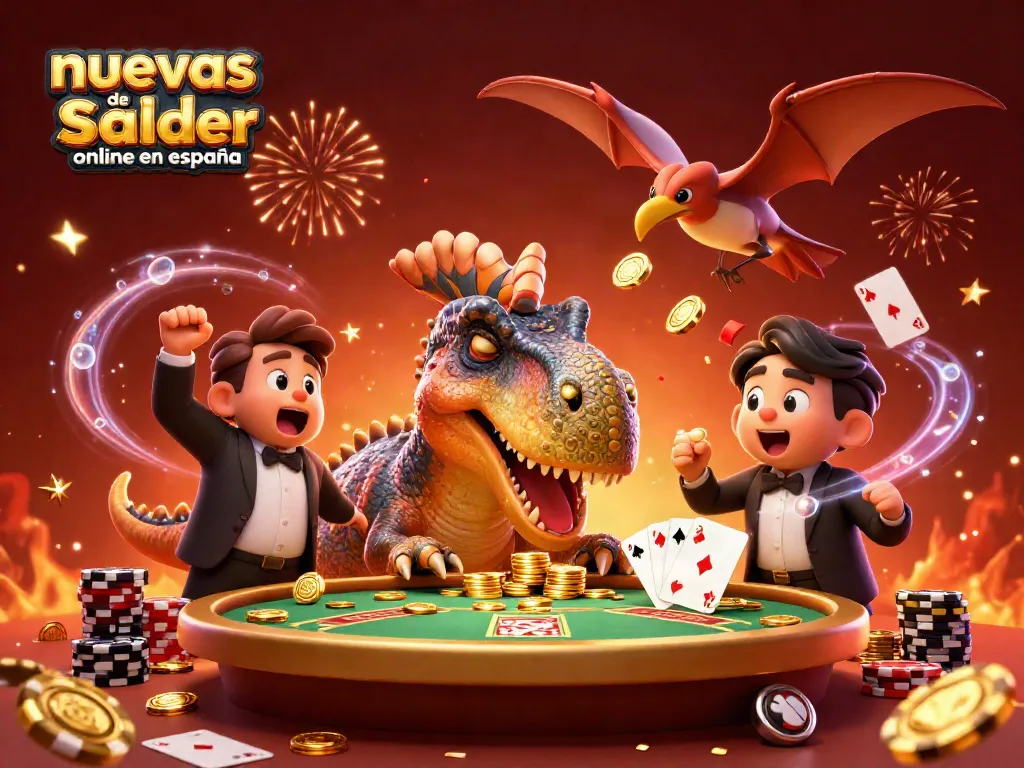 Disfruta de las nuevas salas de poker online en España con esta vibrante ilustración 3D llena de acción.