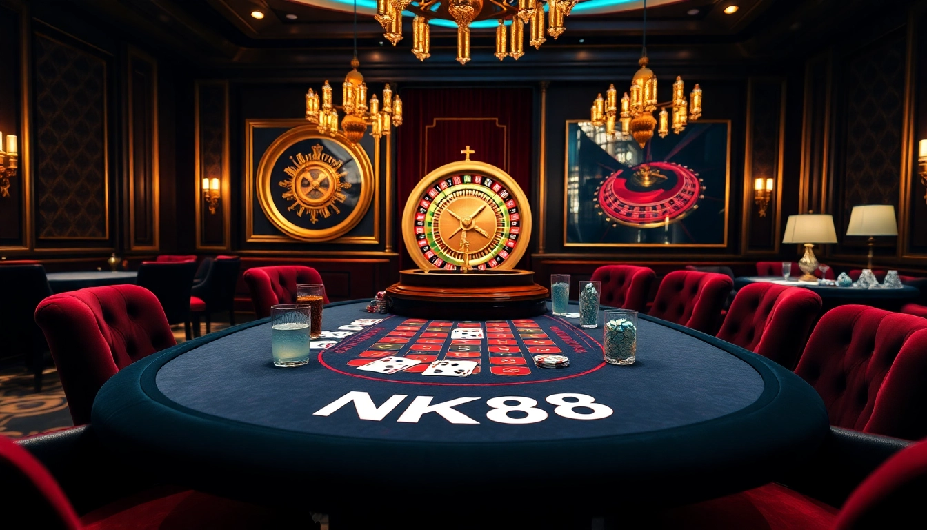Experience high-stakes poker action at NK88's luxurious casino ambiance.