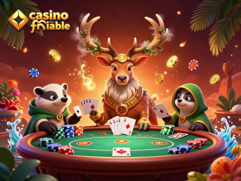 Juego de póker en un casino online fiable con personajes divertidos y elementos de juego