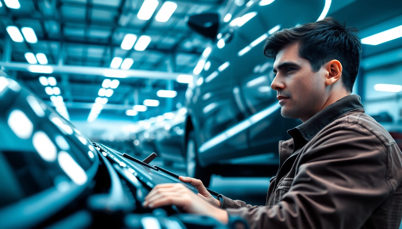 Examine extended car warranty options with a professional mechanic inspecting a vehicle.