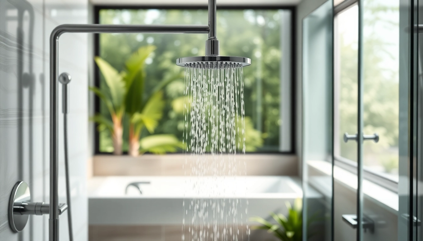 Experience elegant showers Australia with modern designs and polished chrome fixtures in a serene bathroom.