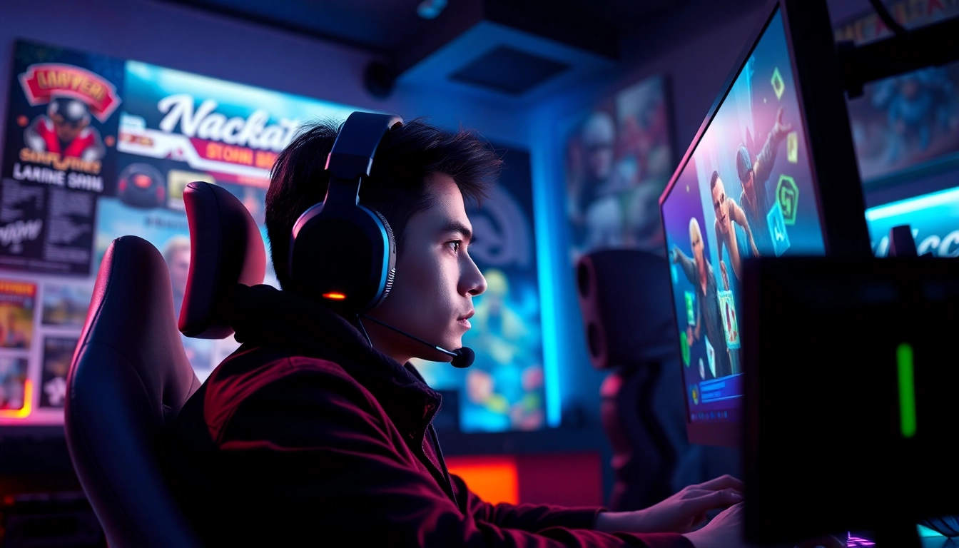 Berinteraksi dengan bandar bola game dalam suasana gaming yang penuh semangat.