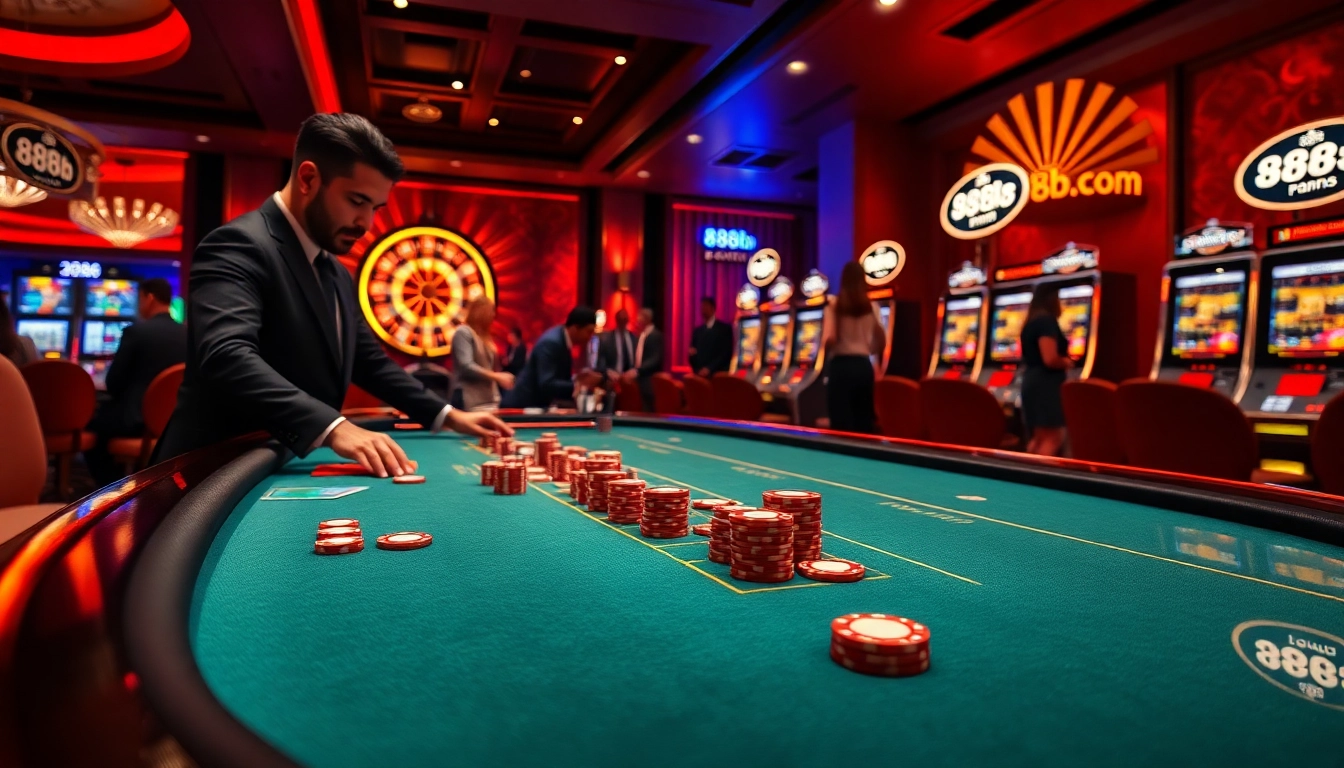Experience high-stakes gaming at 888b.com with poker tables, roulette, and vibrant slots!