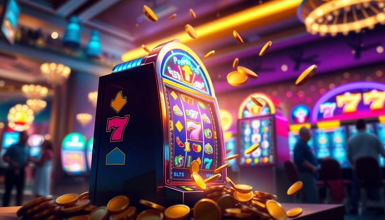 Menangkan permainan pakde4d slot dengan mesin slot yang berwarna cerah dan lampu berkilau.