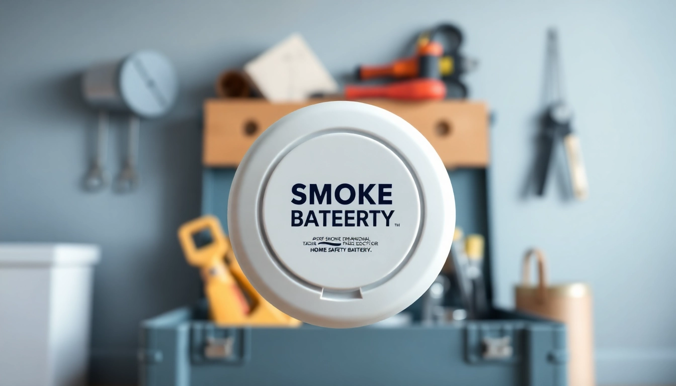 Showcasing a smoke detector battery among essential safety tools for home readiness.