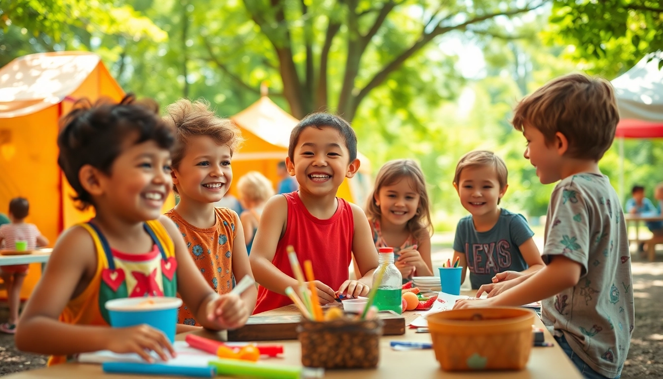 Children participating in exciting activities at a summer youth camp, showcasing joy and exploration.