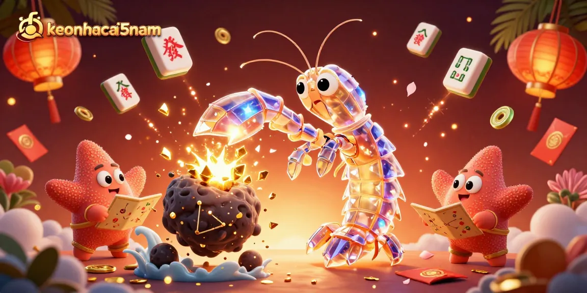 Experience thrilling action with keonhacai5nam as a galactic samurai battles asteroids for golden gems at a vibrant casino.
