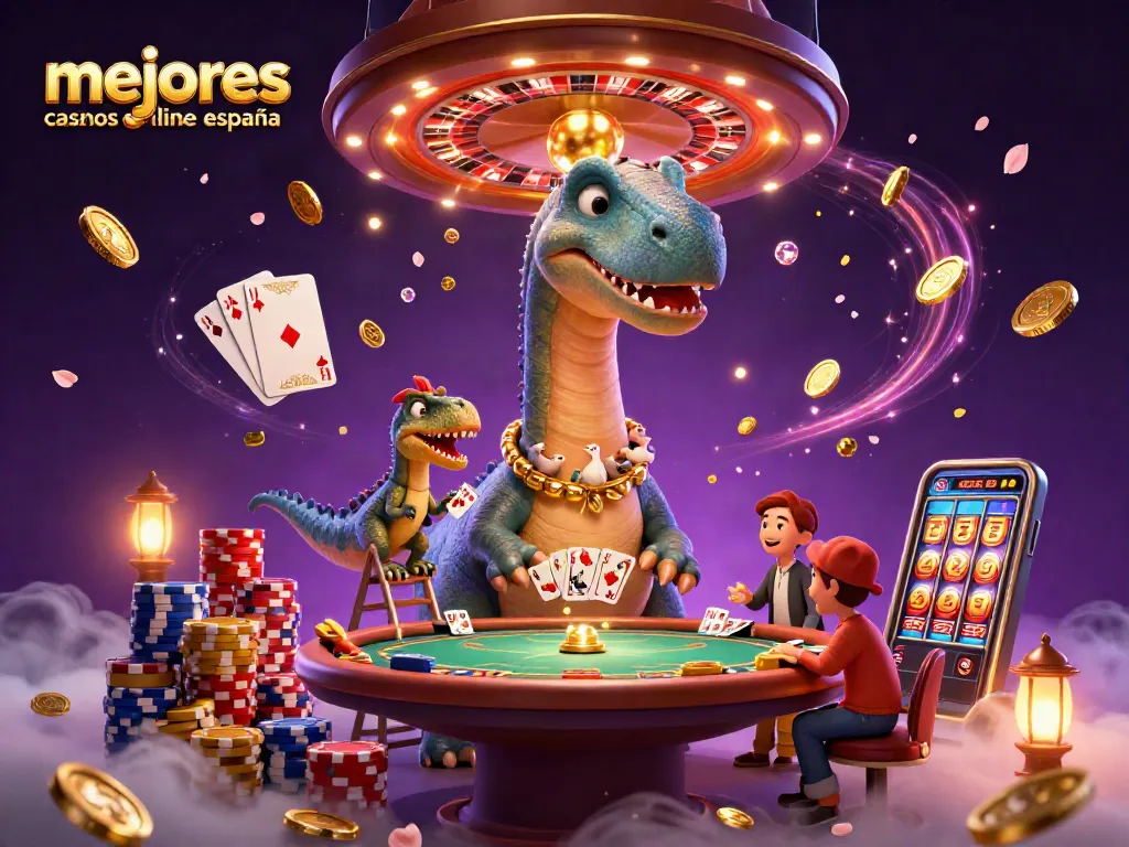 Disfruta de los mejores casinos online en España con esta escena vibrante y llena de acción.