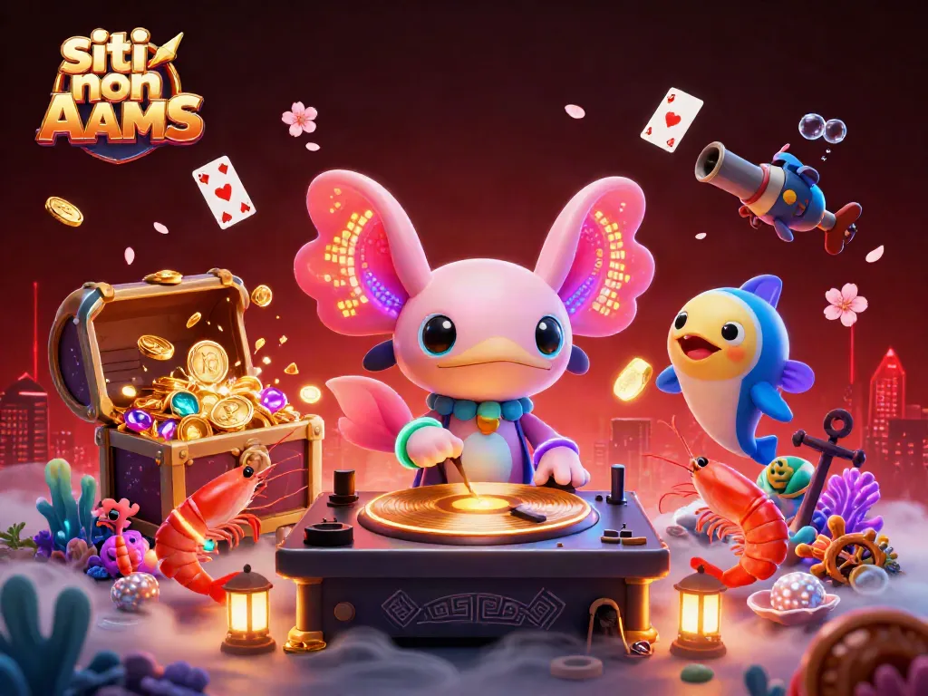 Gioca nei migliori siti non AAMS con un DJ axolotl e un mondo di avventure sottomarine.