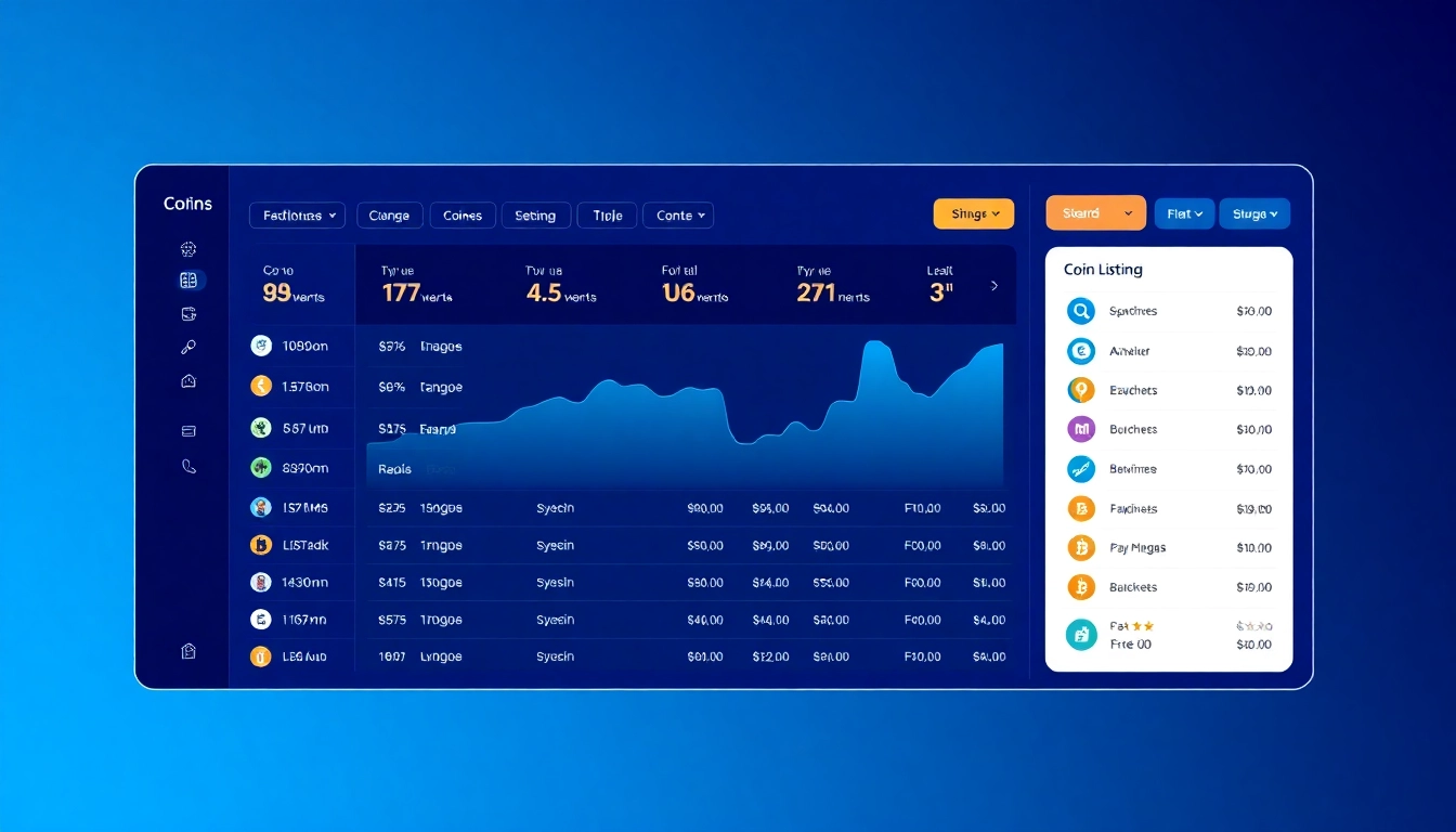 Trending Coins listing dashboard featuring priority review and 24/7 support options.