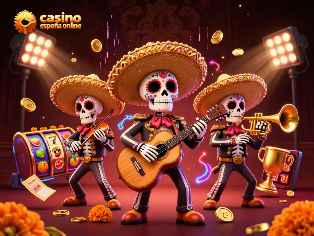 Disfruta de la diversión en casino españa online con encantadores esqueletos de mariachi y emocionantes juegos.