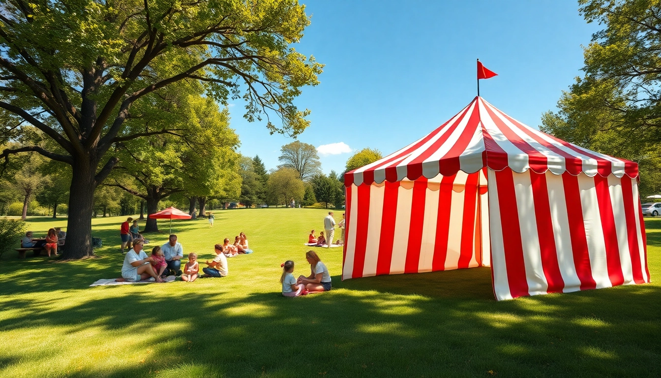 Enjoying a vibrant canopy tent during a family picnic in a sunny outdoor setting.