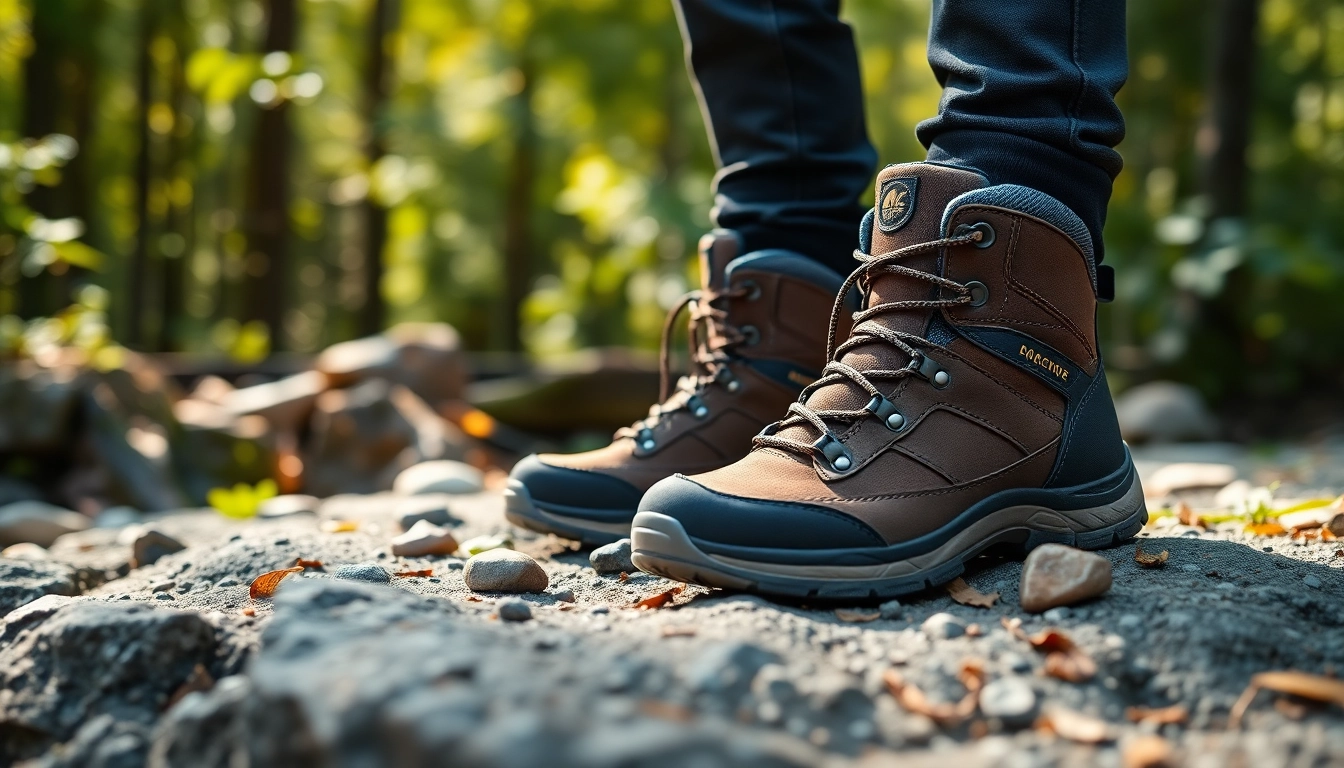 Botas montaña niño destacadas en un entorno natural, mostrando detalles y diseño.
