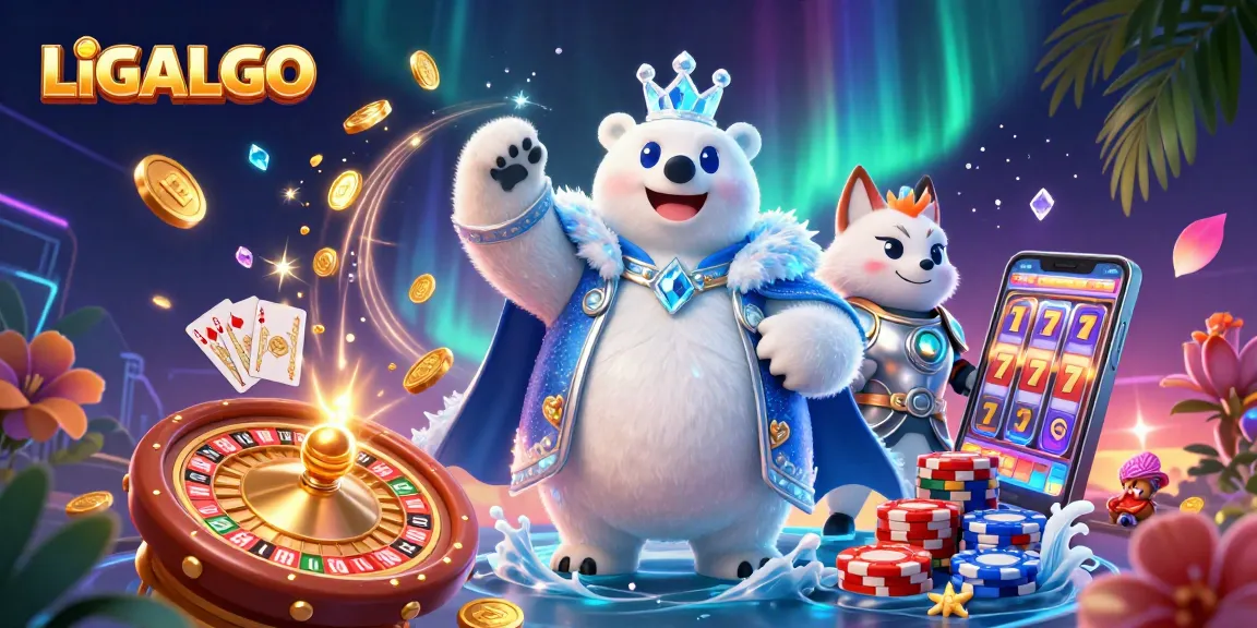 LIGALGO showcases vibrant gaming action featuring ice king and snow fox with dazzling 3D slot elements.