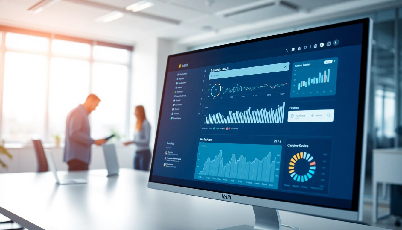 Streamline your information retrieval with AI enterprise search in a modern office setting.
