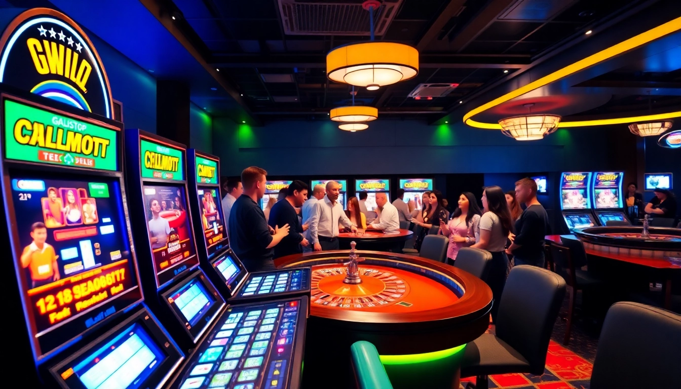 Engaging scene at a vibrant non gamstop Casino Uk with players enjoying games.