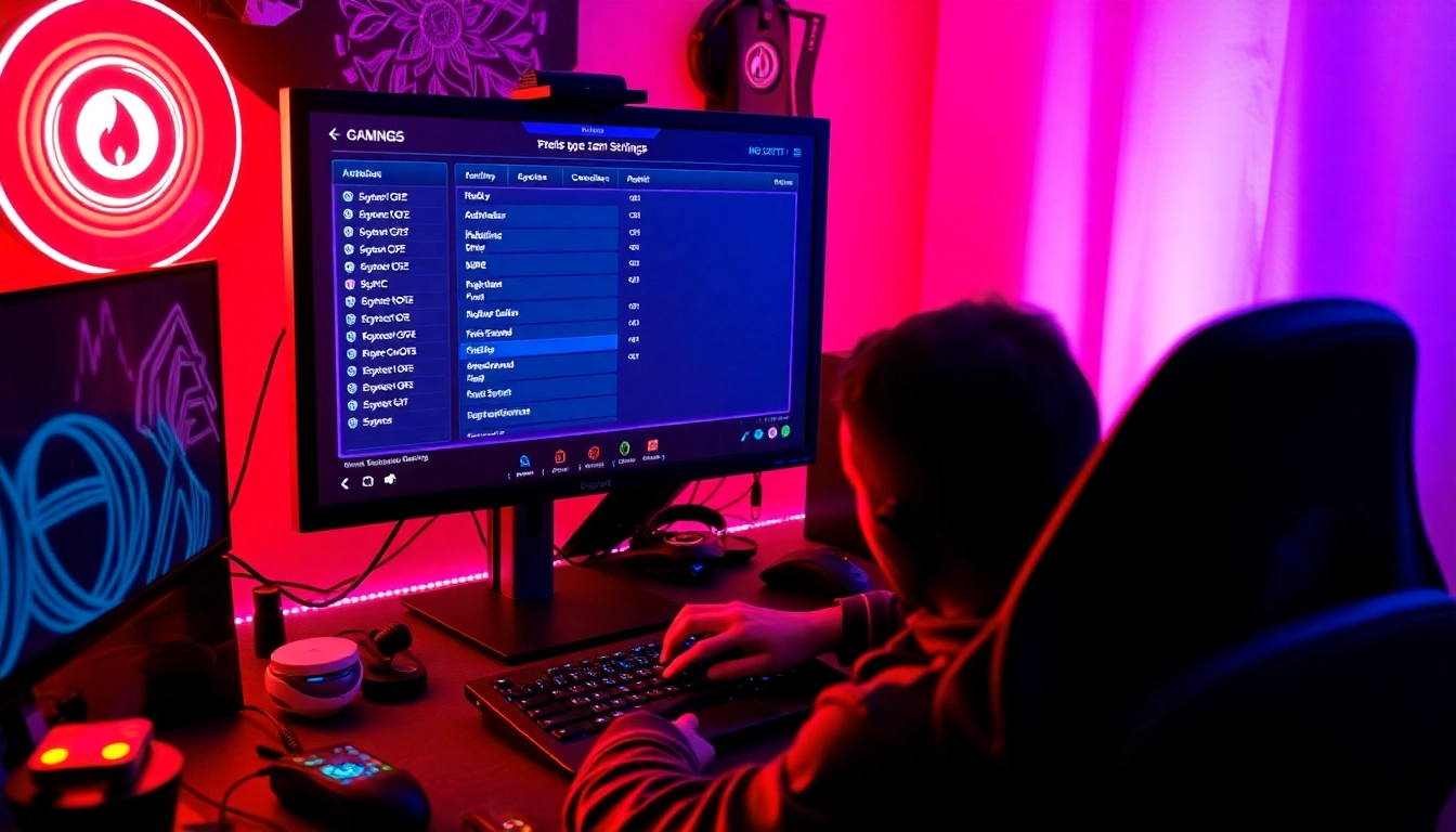 Explore Free Cronus zen scripts through an engaging gaming setup showcasing vibrant settings and gaming gear.