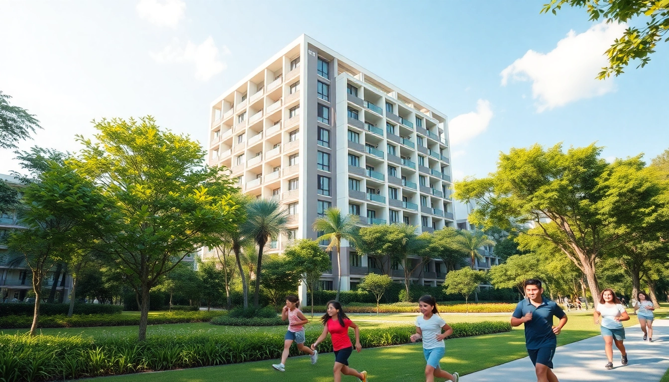 Tampines EC - modern executive condominium surrounded by green parks and vibrant community life.