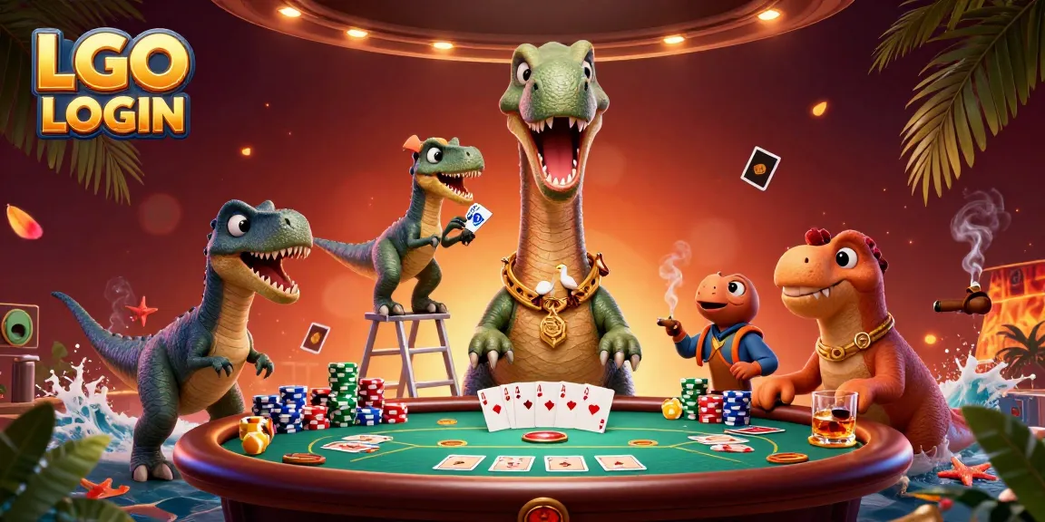 Experience LGO LOGIN with a brontosaurus and clever raptor, creating a unique casino scene.