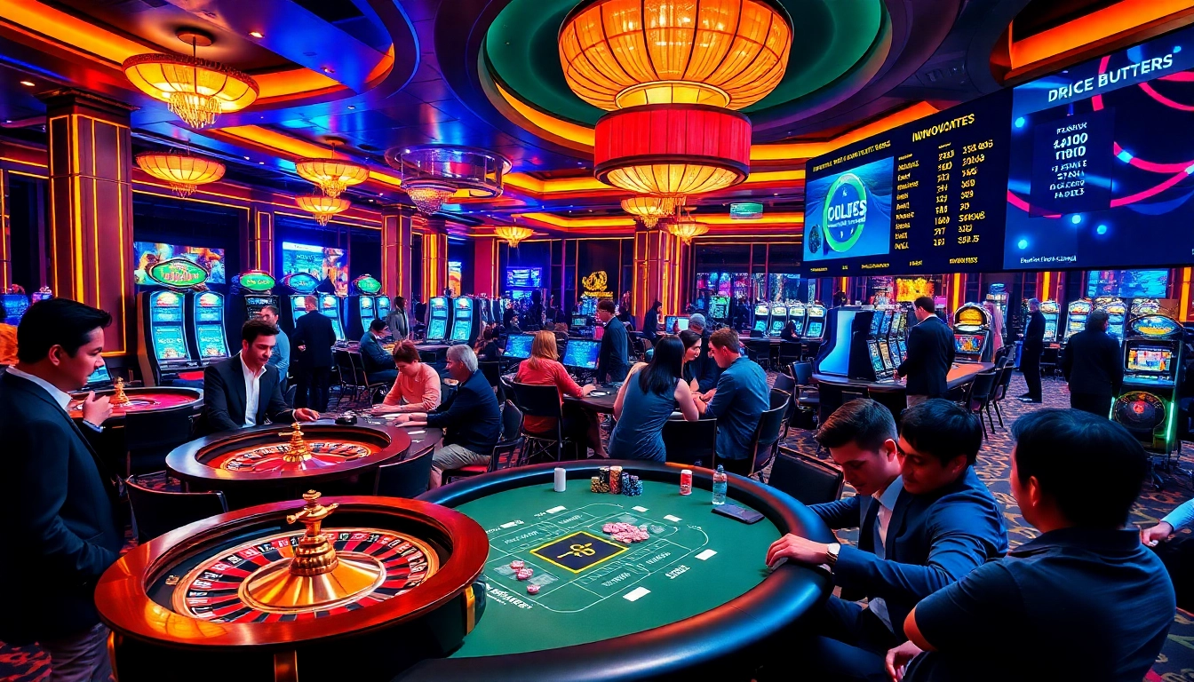 Experience the excitement on the gaming floor at https://kjc.onl/ with diverse players and vibrant casino elements.