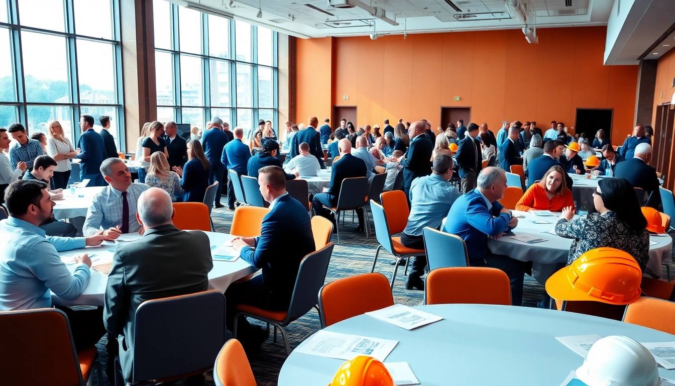 Join construction networking events with professionals connecting over discussions and opportunities.