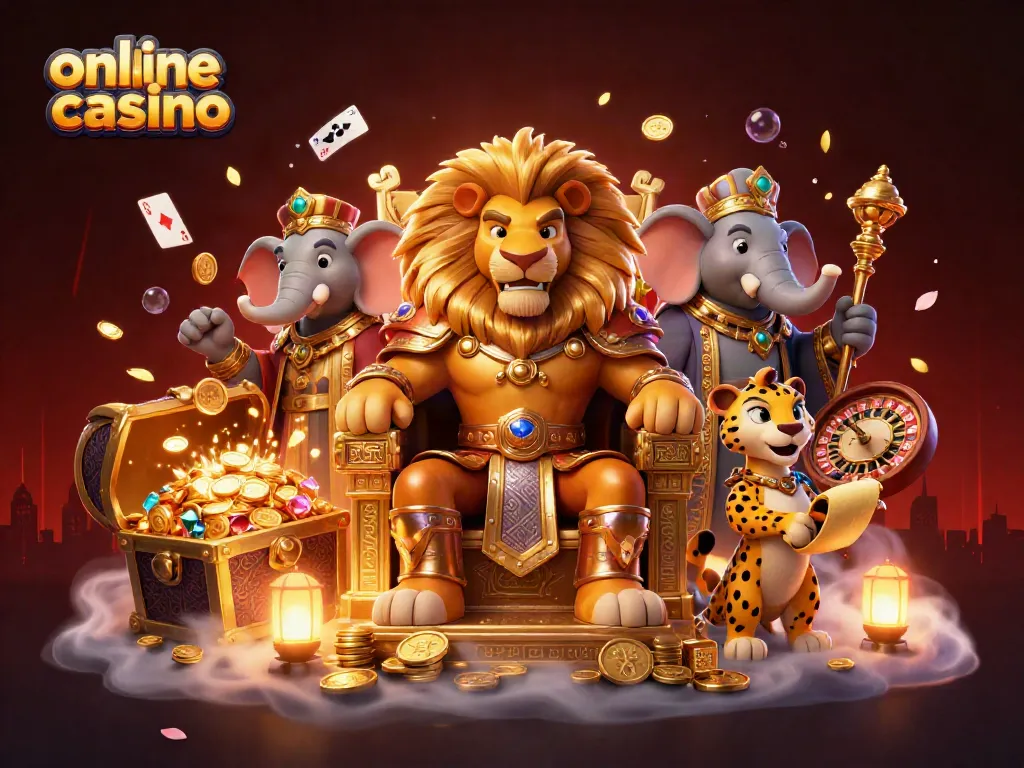 Juega en el casino online con mesas de póker activas y elementos de juego coloridos.