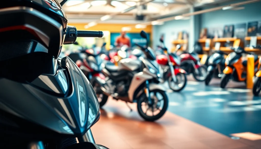 Motorrad gebraucht kaufen: Vielfalt an gebrauchten Motorrädern in einem einladenden Showroom.