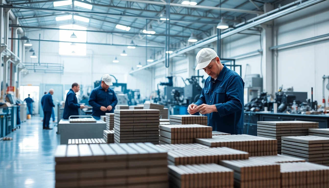 Showcasing ferrite magnets manufacturer in china with modern production facility and skilled workers.