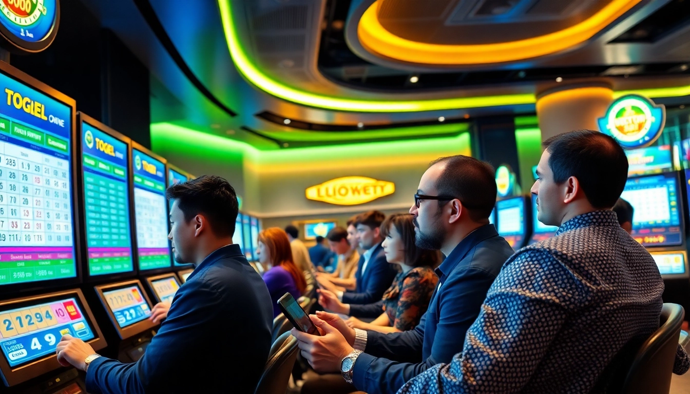 Menghadirkan togel online dengan sejumlah pemain memasang taruhan di ruangan permainan modern.