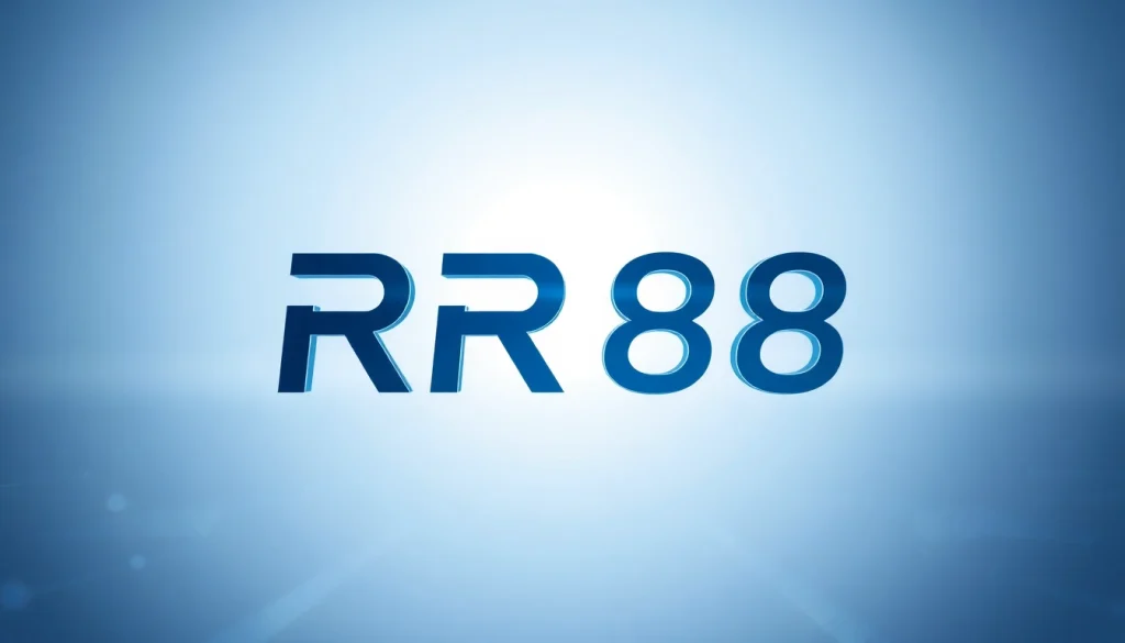Designing a sophisticated logo for RR88 with modern elements and a tech-inspired background.