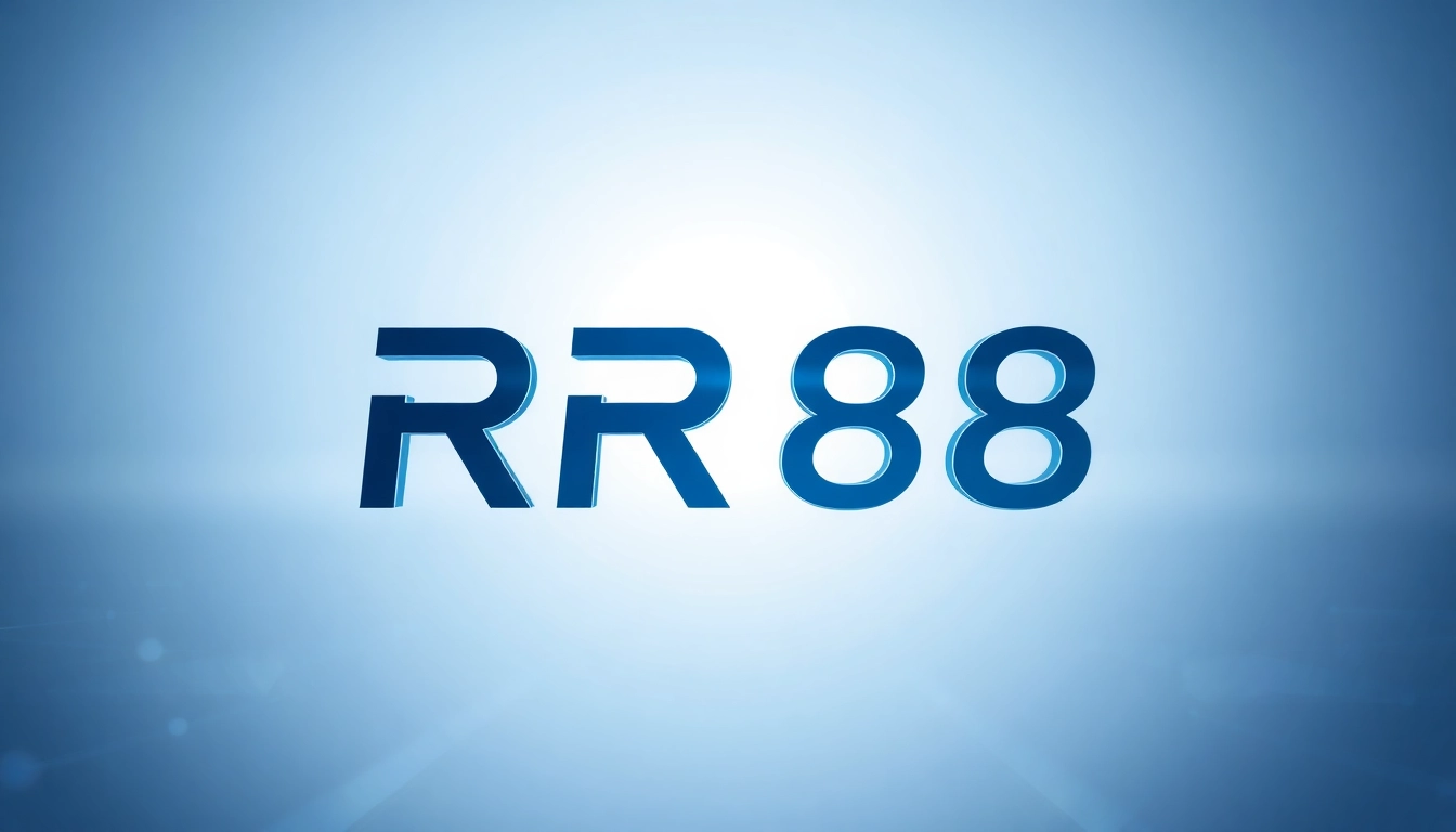 Designing a sophisticated logo for RR88 with modern elements and a tech-inspired background.
